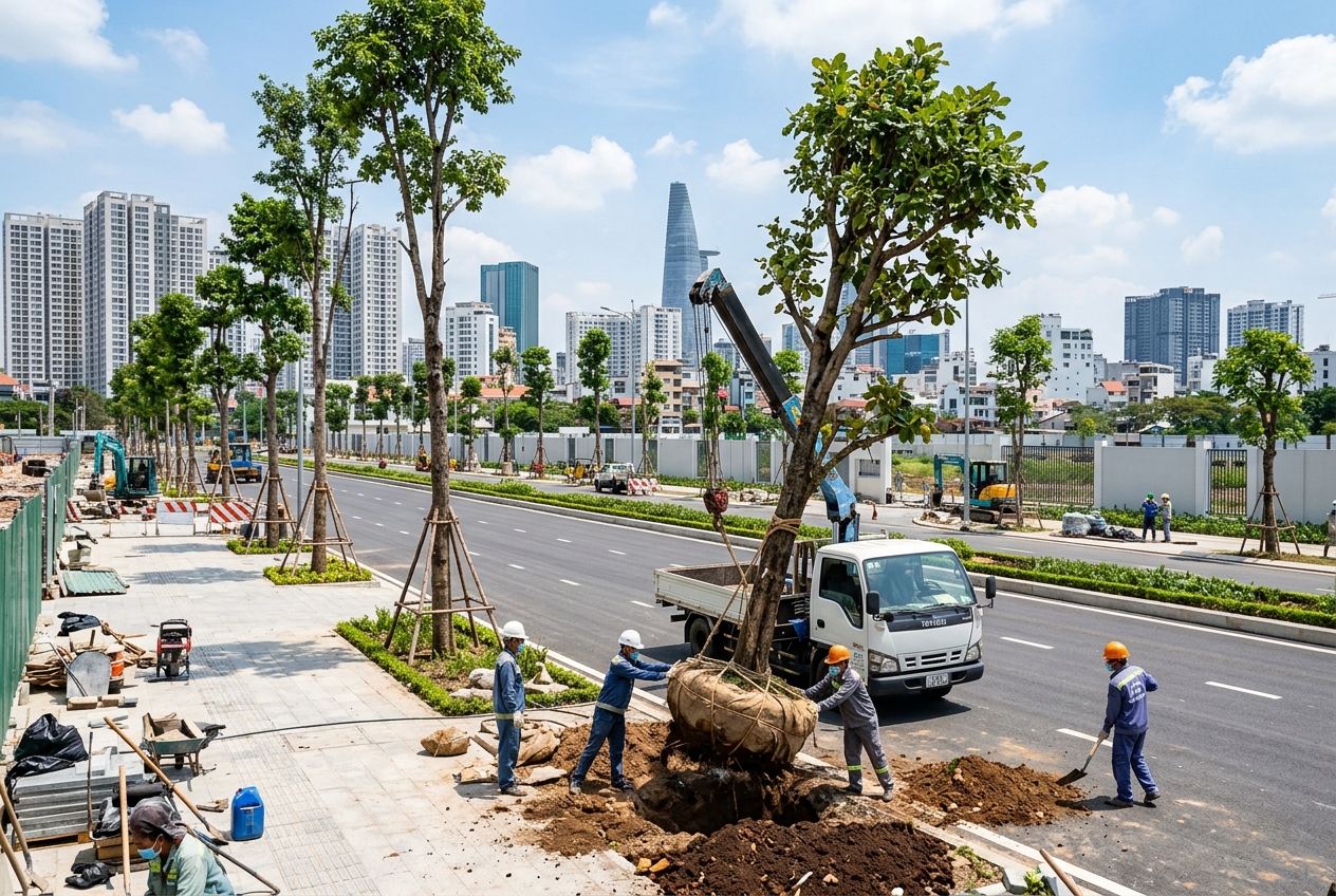Trồng cây công trình